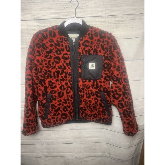Carhartt Jackets & Blazers - Carhartt W JANET LINER Fleece Jacket XS Polyester Red Leopard